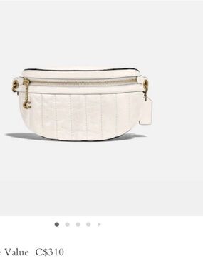 Coach Cream Quilted Leather Crossbody Belt Bag with Gold Hardware